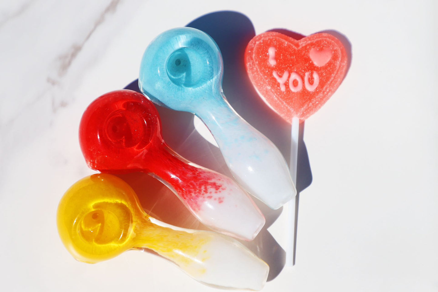 Candy-Inspired Glass Pipes to Sweeten Your Smoking Sessions, colorful hand-blown glass smoking accessories with playful designs, perfect for enhancing the smoking experience with a touch of sweetness