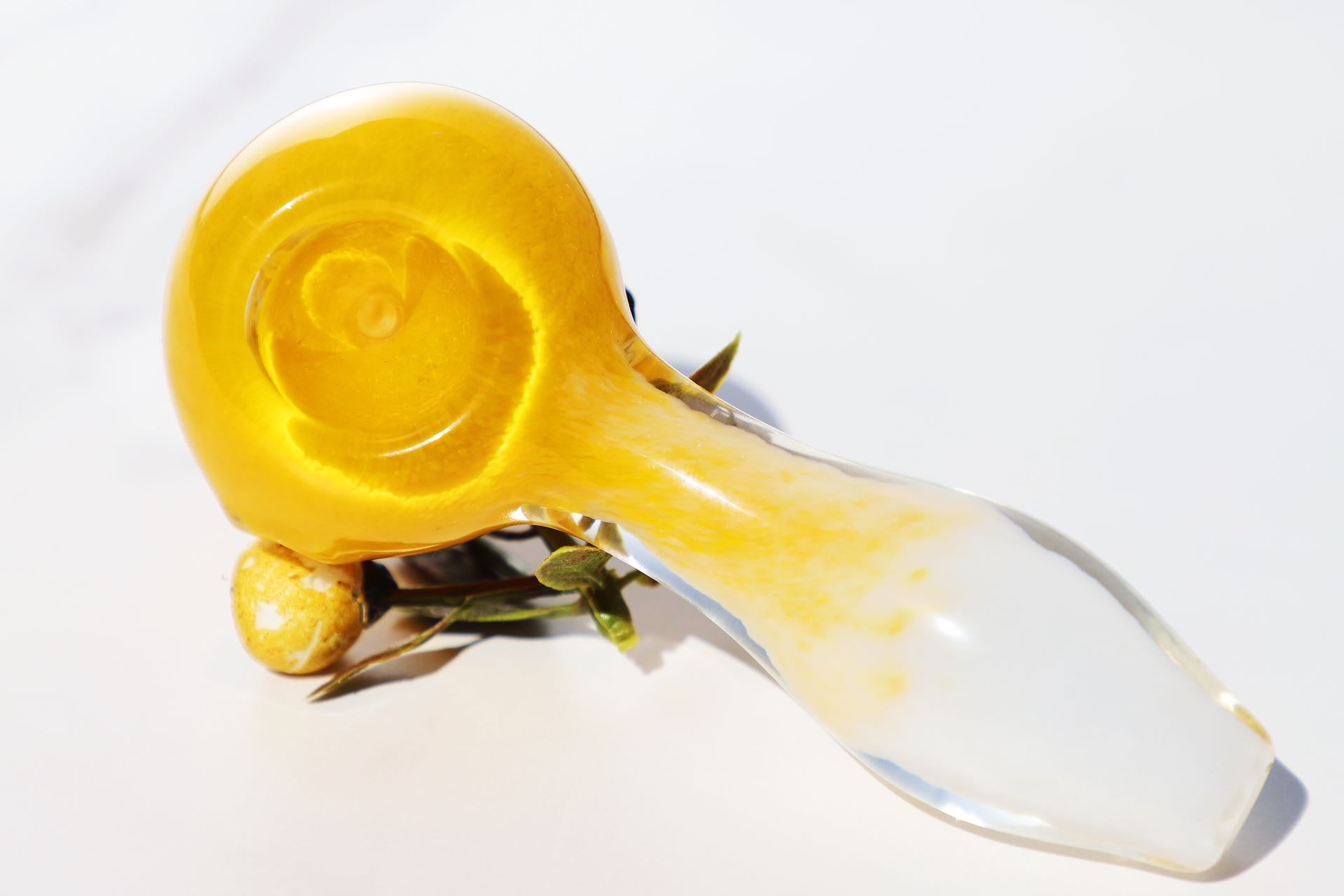 Candy-Inspired Glass Pipes to Sweeten Your Smoking Sessions, colorful hand-blown glass smoking accessories with playful designs, perfect for enhancing the smoking experience with a touch of sweetness yellow glass pipe candy