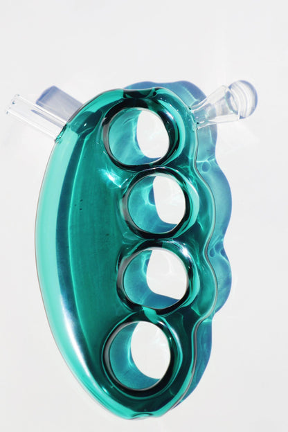 Handheld Emerald Green,grey,clear Joint Bubbler, designed for smooth and clean hits, ideal for rolling paper enthusiasts seeking a handcrafted smoking experience.